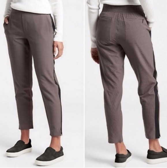 Athleta Brooklyn Ankle Pant Plaid Brown Size 10 - Picture 1 of 11